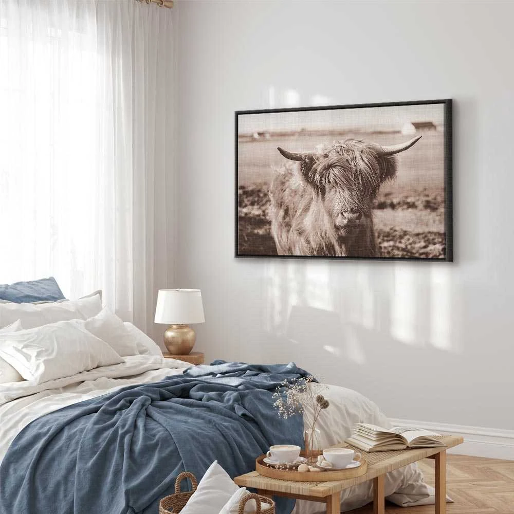 Artgeist Paveikslas - A Scottish Cow in Sepia