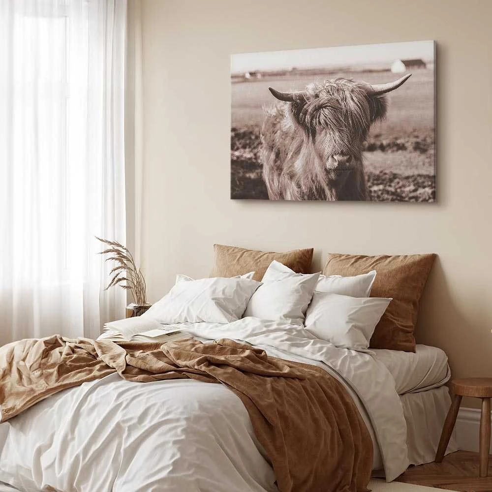 Artgeist Paveikslas - A Scottish Cow in Sepia