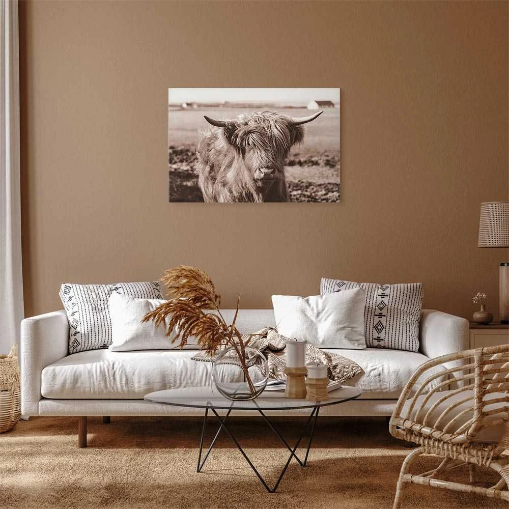 Artgeist Paveikslas - A Scottish Cow in Sepia