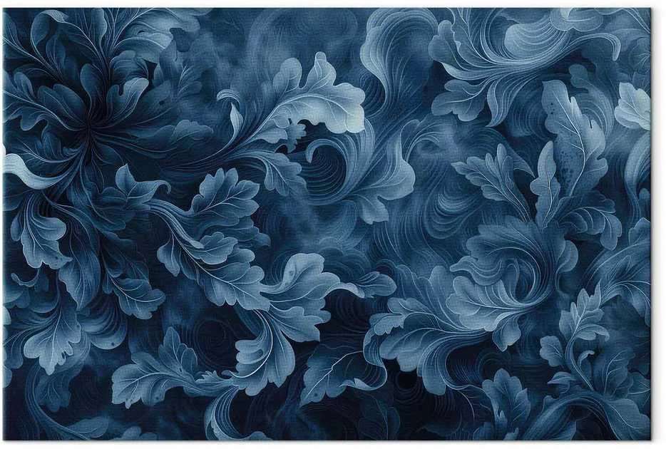 Artgeist Paveikslas - Abstract Ornaments Dark Mėlyna Victorian Leaves