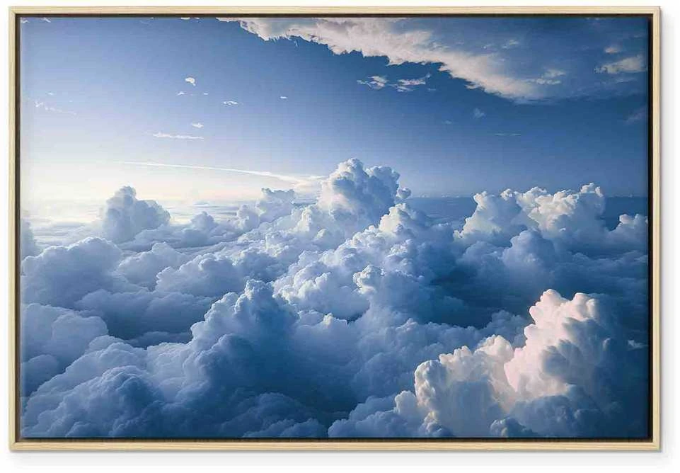 Artgeist Paveikslas - Aerial Landscapes: Rays Lighting Up Fluffy Cloud Formations