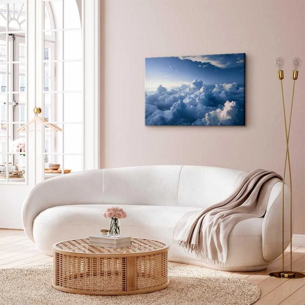 Artgeist Paveikslas - Aerial Landscapes: Rays Lighting Up Fluffy Cloud Formations