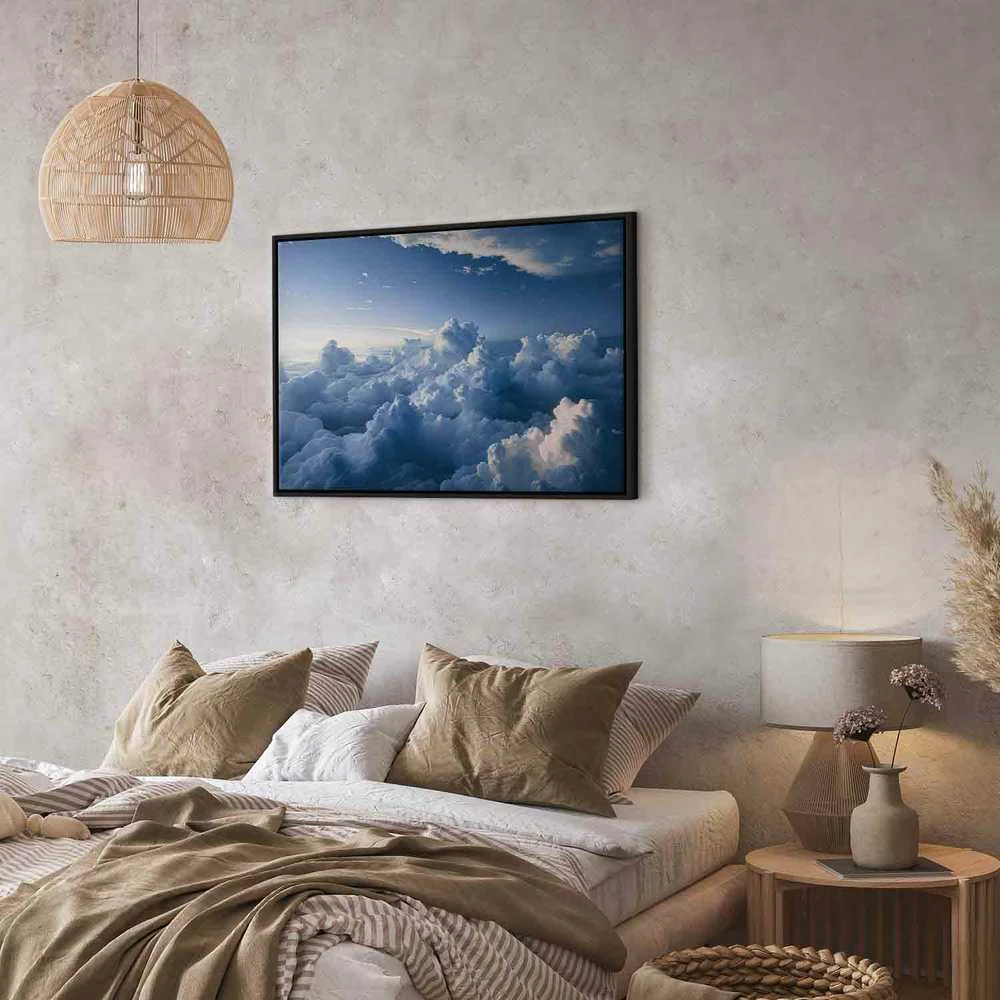 Artgeist Paveikslas - Aerial Landscapes: Rays Lighting Up Fluffy Cloud Formations