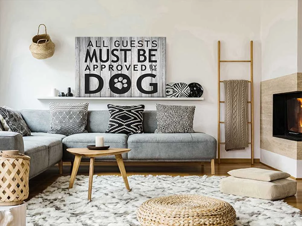 Artgeist Paveikslas - All Guests Must Be Approved by the Dog (1 Part) Wide