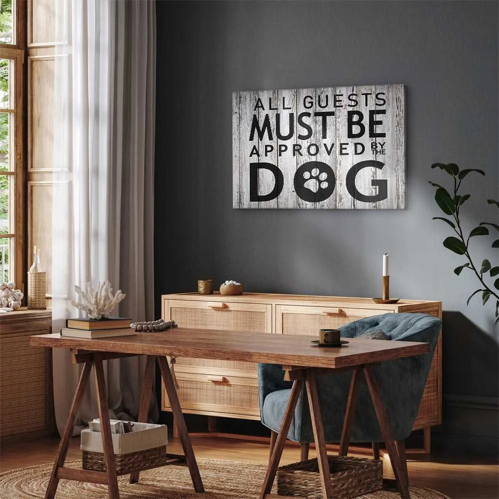 Artgeist Paveikslas - All Guests Must Be Approved by the Dog (1 Part) Wide