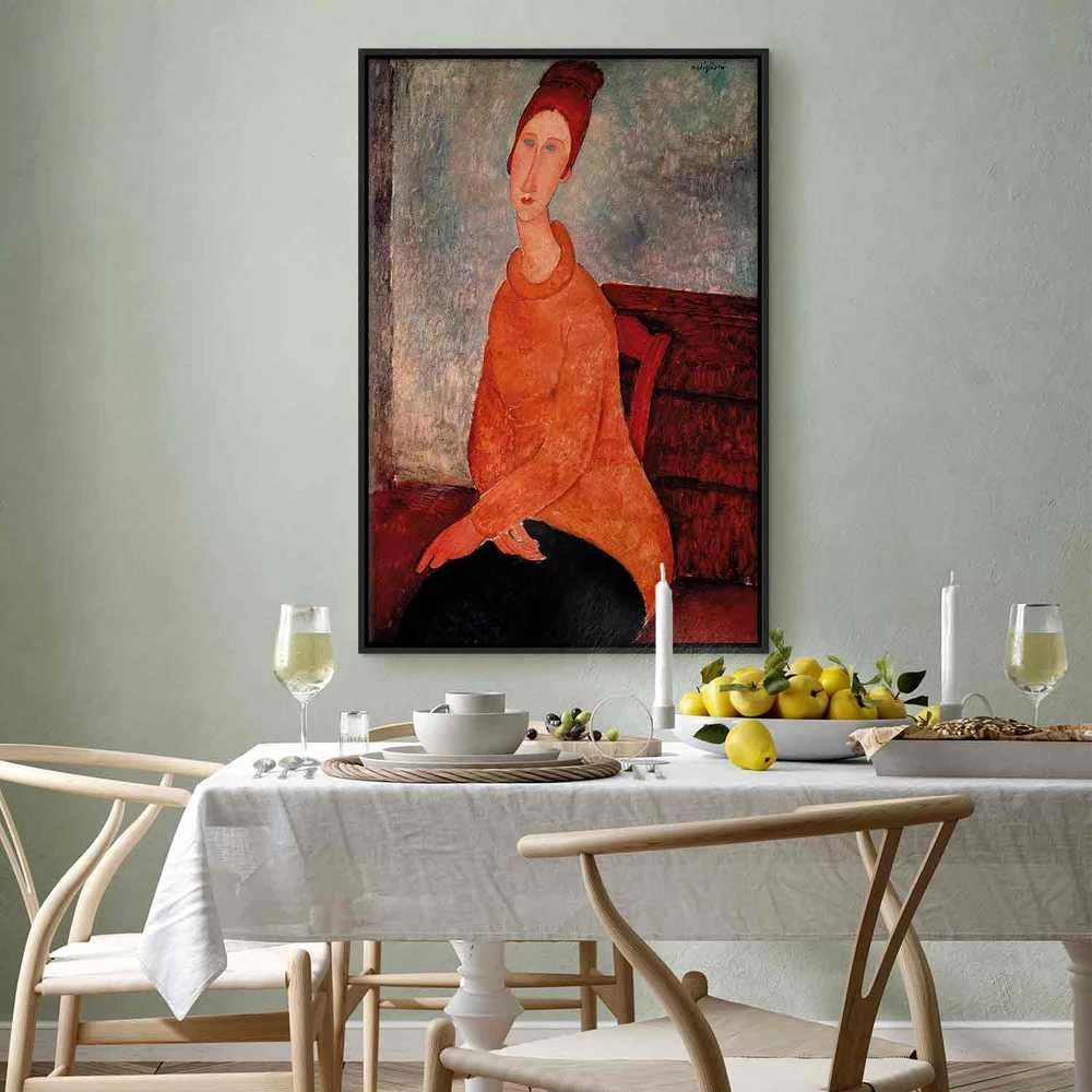 Artgeist Paveikslas - Amedeo Modigliani – Jeanne Hebuterne in a Geltona Sweater
