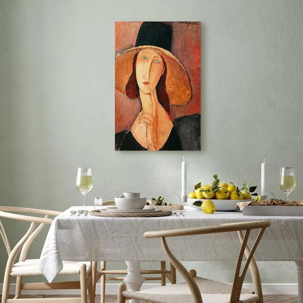 Artgeist Paveikslas - Amedeo Modigliani – Portrait of Jeanne Hebuterne in a Large Hat