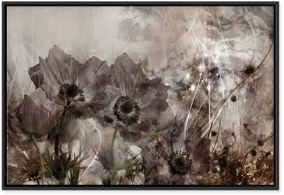 Artgeist Paveikslas - Anemones in Sepia (1 Part) Wide