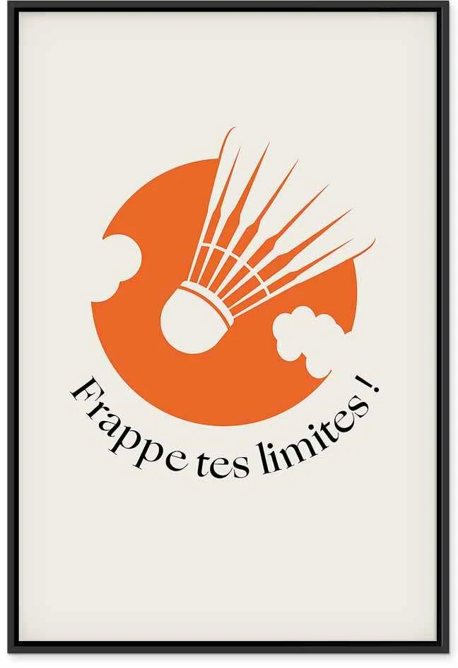 Artgeist Paveikslas - Badminton Shuttlecock on an Oranžinis Circle Background