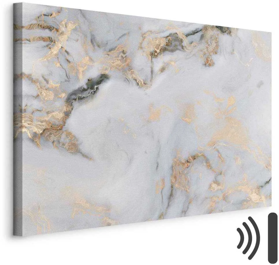Artgeist Paveikslas - Baltas stone – elegant marble with golden reflections