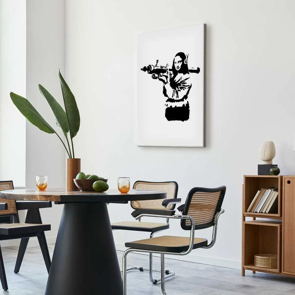 Artgeist Paveikslas - Banksy Mona Lisa with Rocket Launcher (1 Part) Vertical