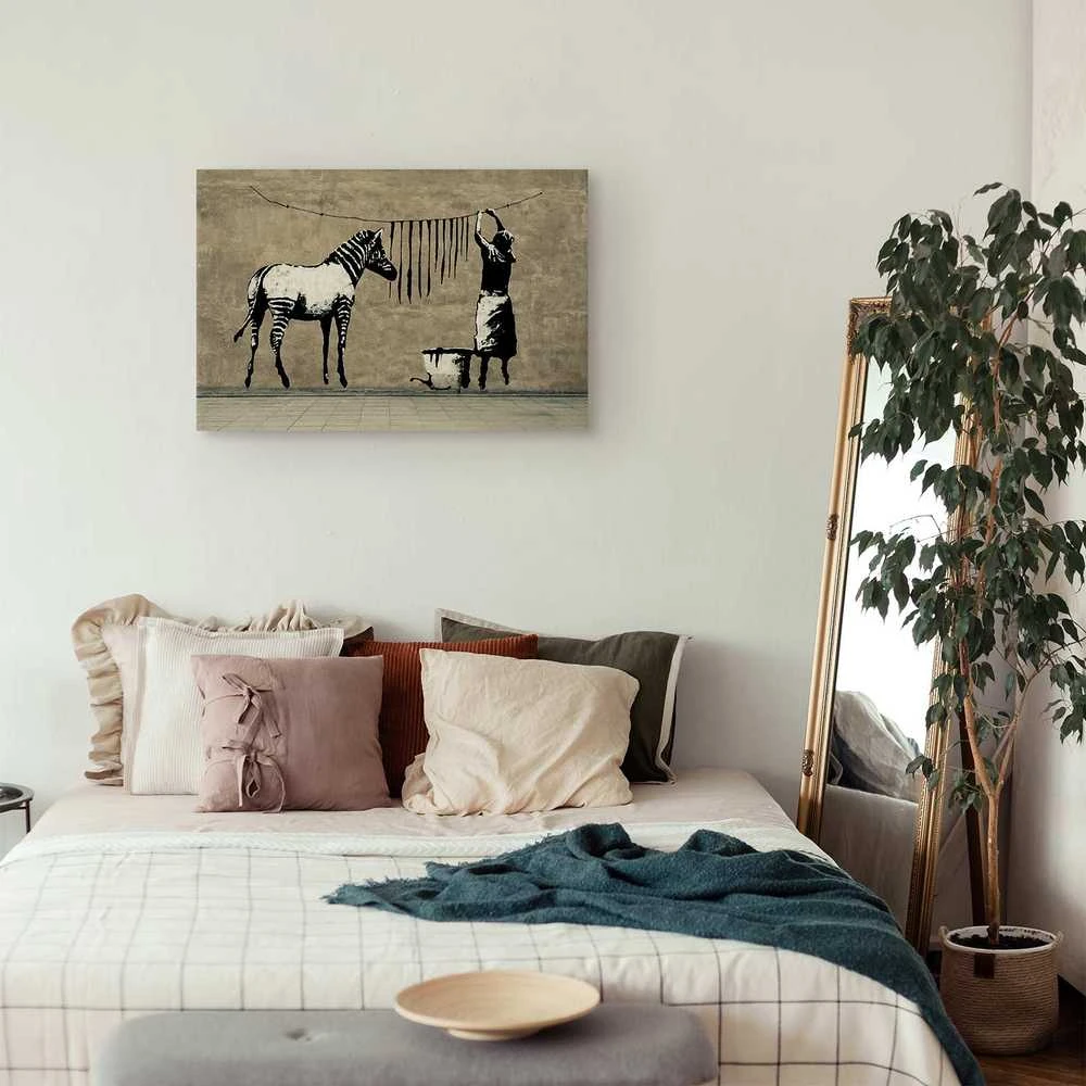 Artgeist Paveikslas - Banksy: Washing Zebra on Concrete (1 Part) Wide