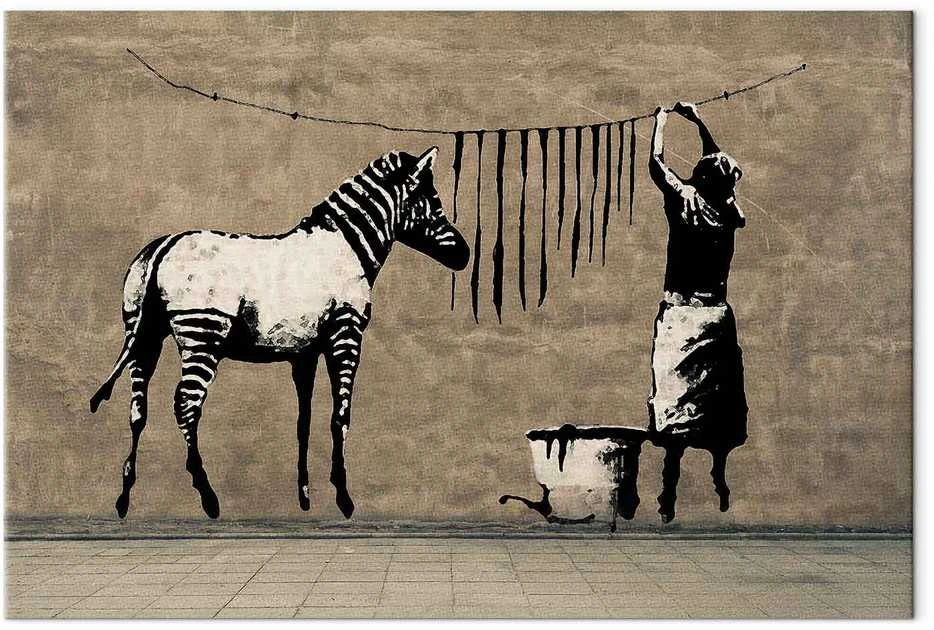 Artgeist Paveikslas - Banksy: Washing Zebra on Concrete (1 Part) Wide