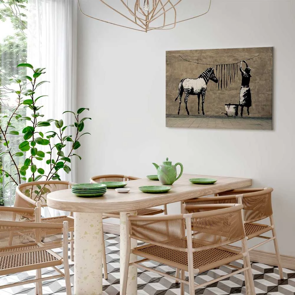 Artgeist Paveikslas - Banksy: Washing Zebra on Concrete (1 Part) Wide
