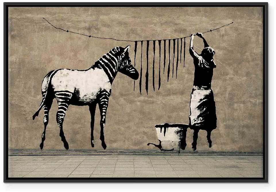 Artgeist Paveikslas - Banksy: Washing Zebra on Concrete (1 Part) Wide