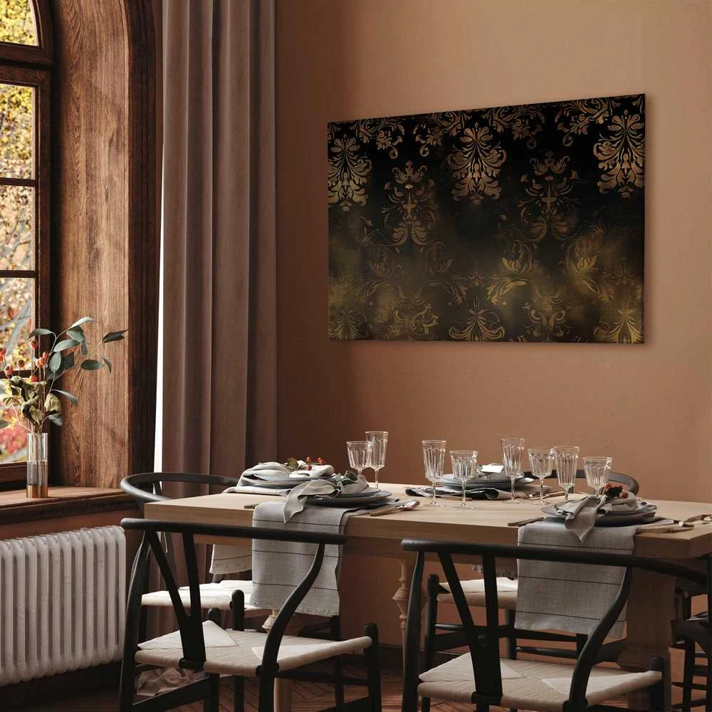 Artgeist Paveikslas - Baroque Ornaments in Patinated Gold and Browns: Retro Motif