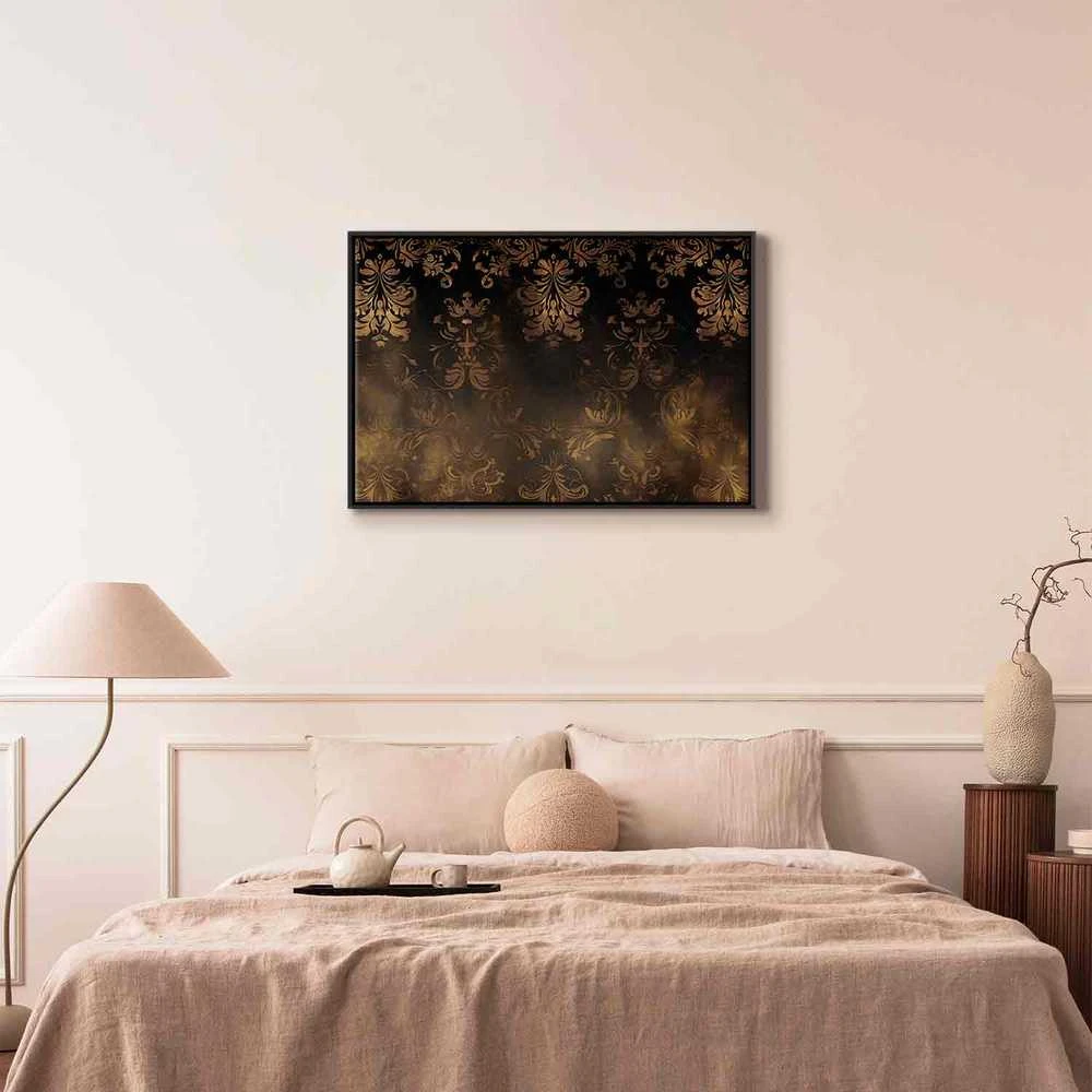 Artgeist Paveikslas - Baroque Ornaments in Patinated Gold and Browns: Retro Motif