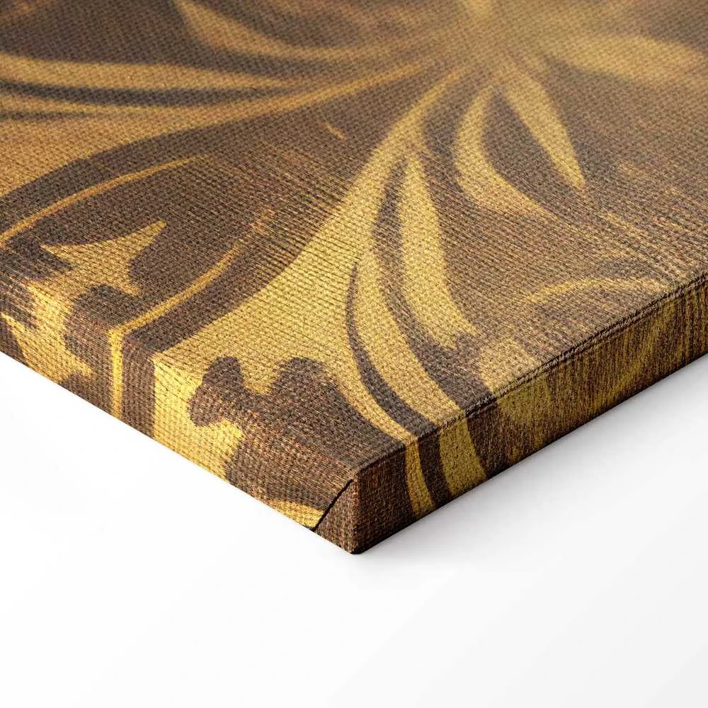 Artgeist Paveikslas - Baroque Ornaments in Patinated Gold and Browns: Retro Motif