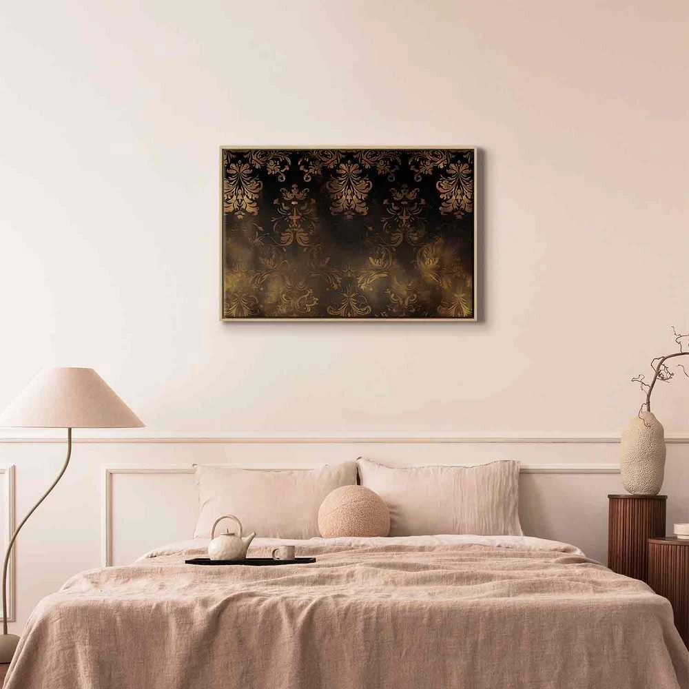 Artgeist Paveikslas - Baroque Ornaments in Patinated Gold and Browns: Retro Motif