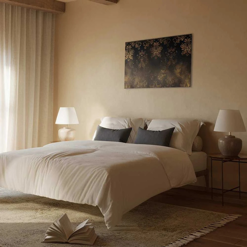 Artgeist Paveikslas - Baroque Ornaments in Patinated Gold and Browns: Retro Motif