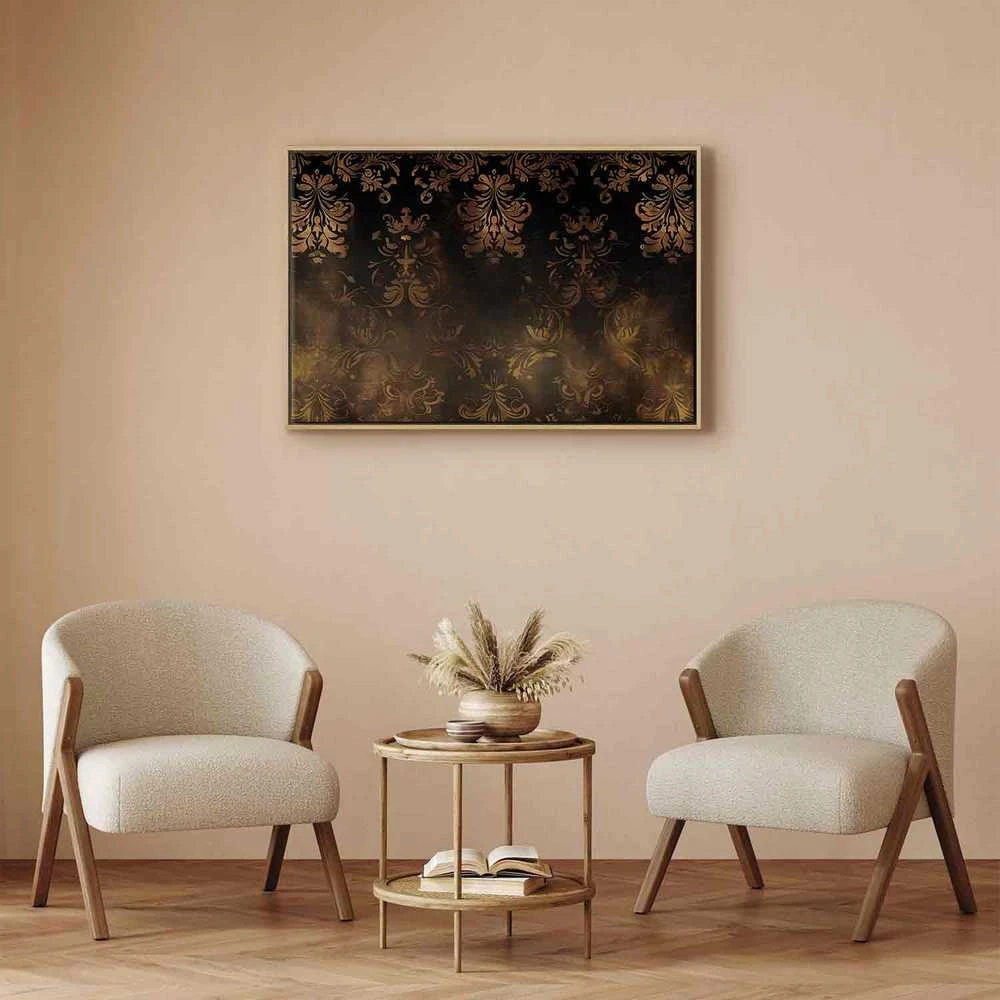 Artgeist Paveikslas - Baroque Ornaments in Patinated Gold and Browns: Retro Motif