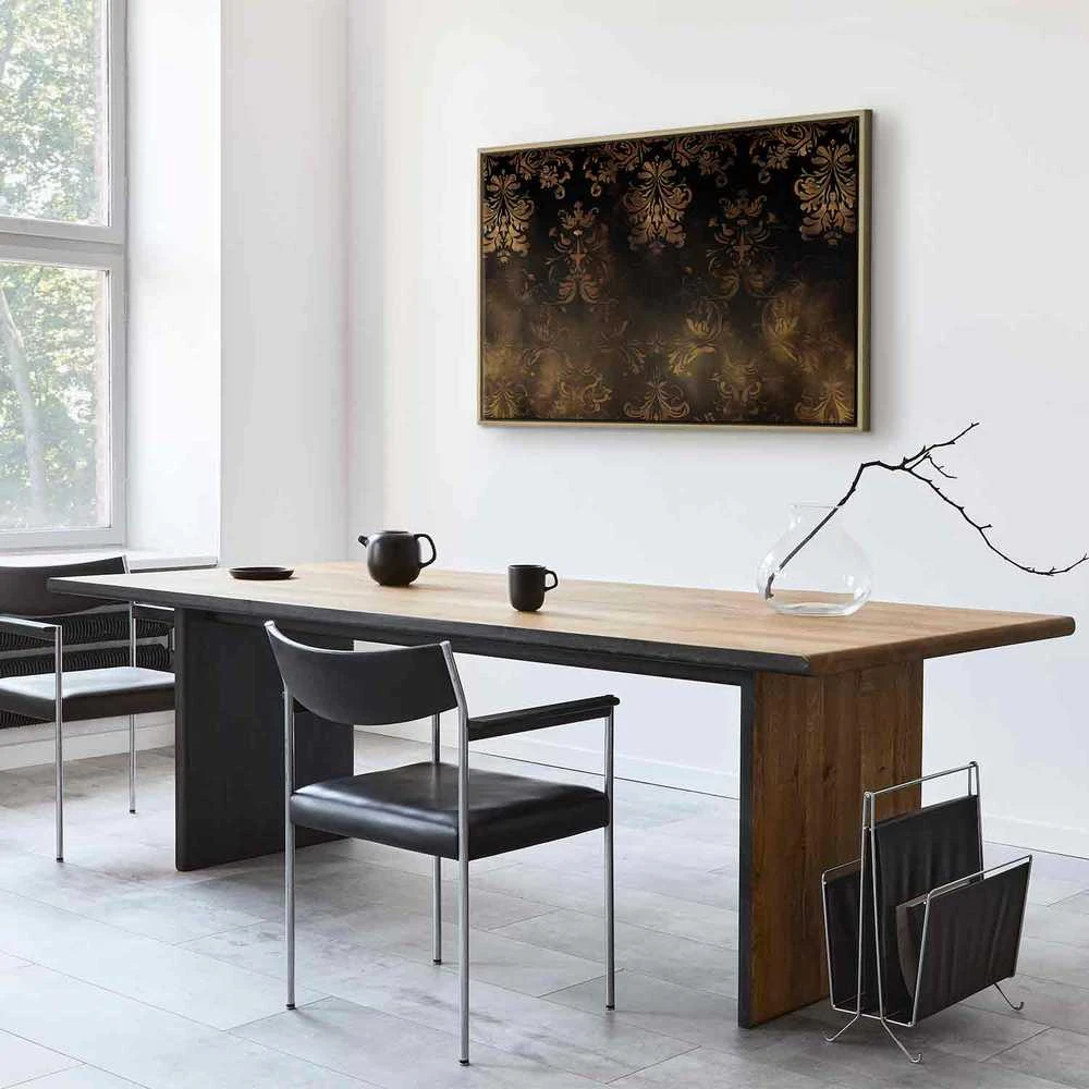 Artgeist Paveikslas - Baroque Ornaments in Patinated Gold and Browns: Retro Motif