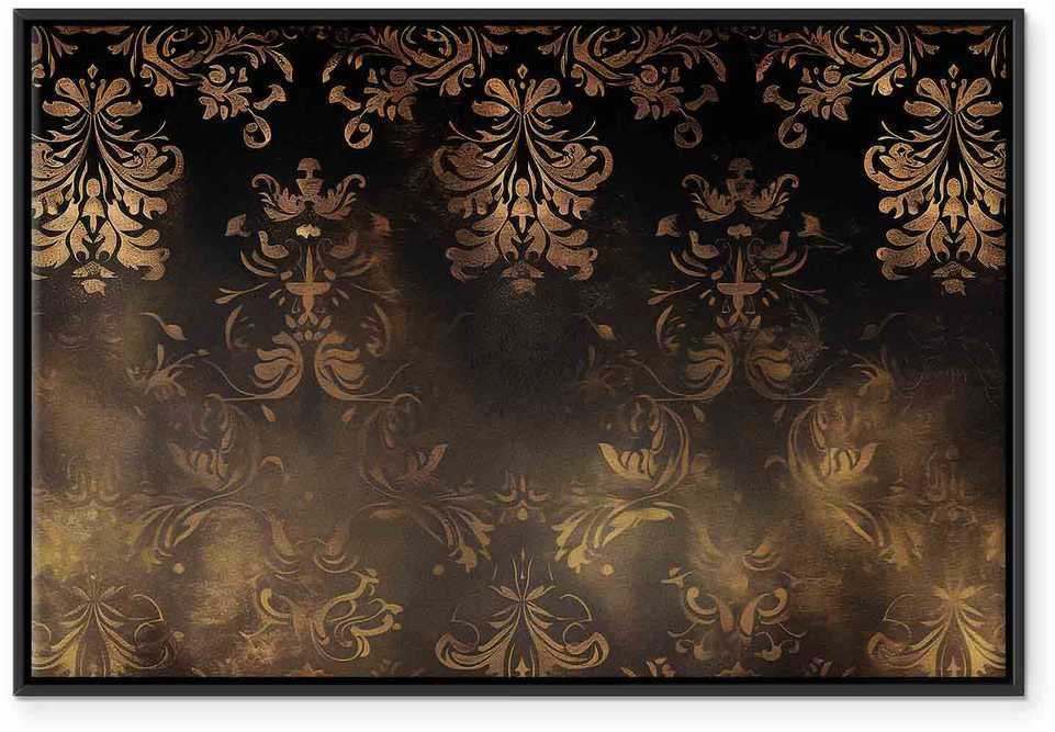 Artgeist Paveikslas - Baroque Ornaments in Patinated Gold and Browns: Retro Motif
