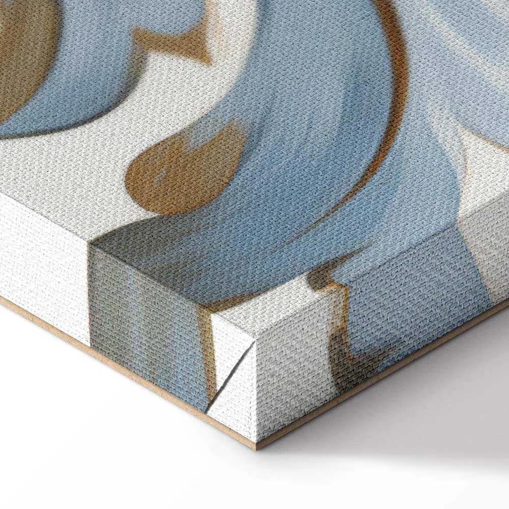 Artgeist Paveikslas - Baroque Ornaments in Light Kreminis-Mėlyna Hues
