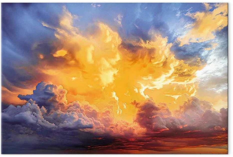Artgeist Paveikslas - Beautiful Sunset - Clouds in Warm Shades