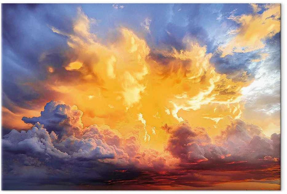 Artgeist Paveikslas - Beautiful Sunset - Clouds in Warm Shades