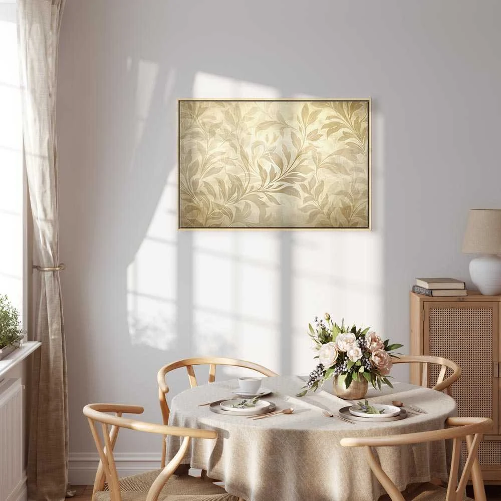 Artgeist Paveikslas - Botanical Motif with Leaves and Vines in Sand Colors