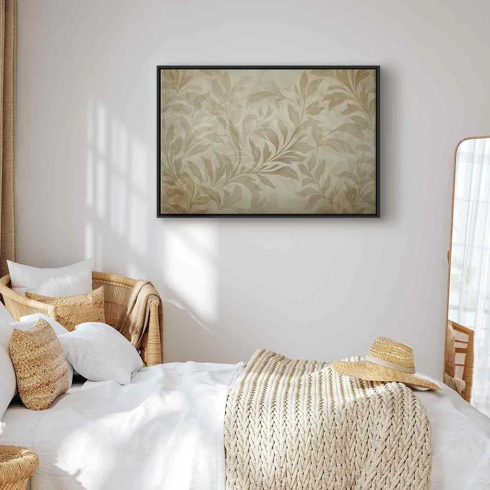 Artgeist Paveikslas - Botanical Motif with Leaves and Vines in Sand Colors