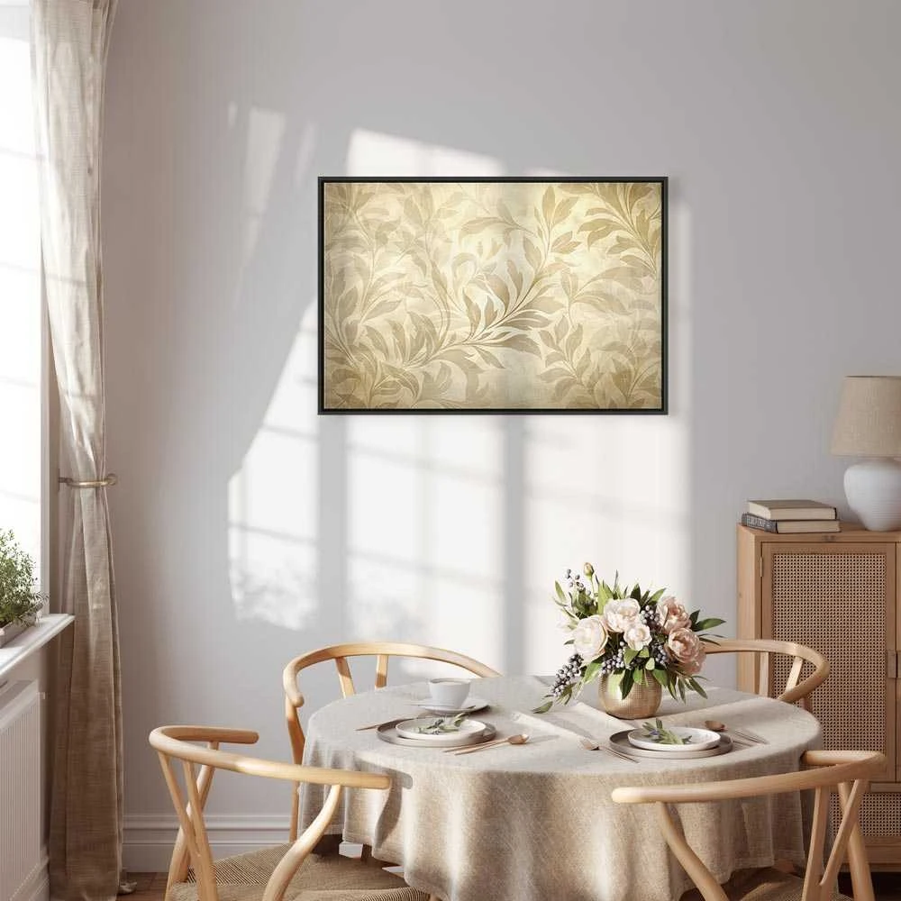 Artgeist Paveikslas - Botanical Motif with Leaves and Vines in Sand Colors