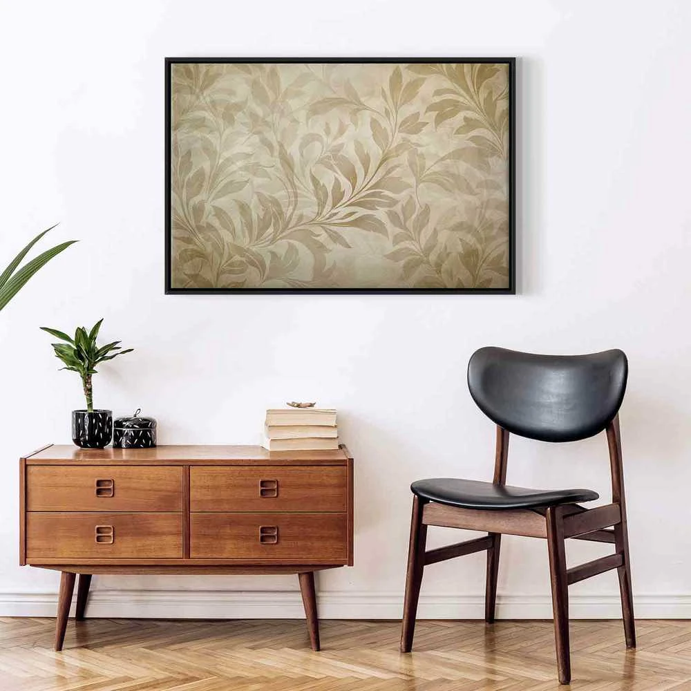 Artgeist Paveikslas - Botanical Motif with Leaves and Vines in Sand Colors