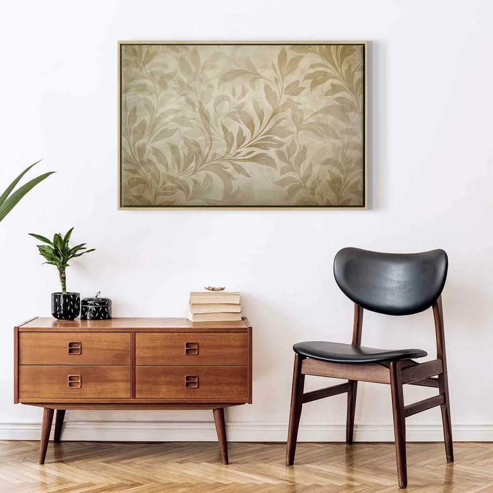 Artgeist Paveikslas - Botanical Motif with Leaves and Vines in Sand Colors