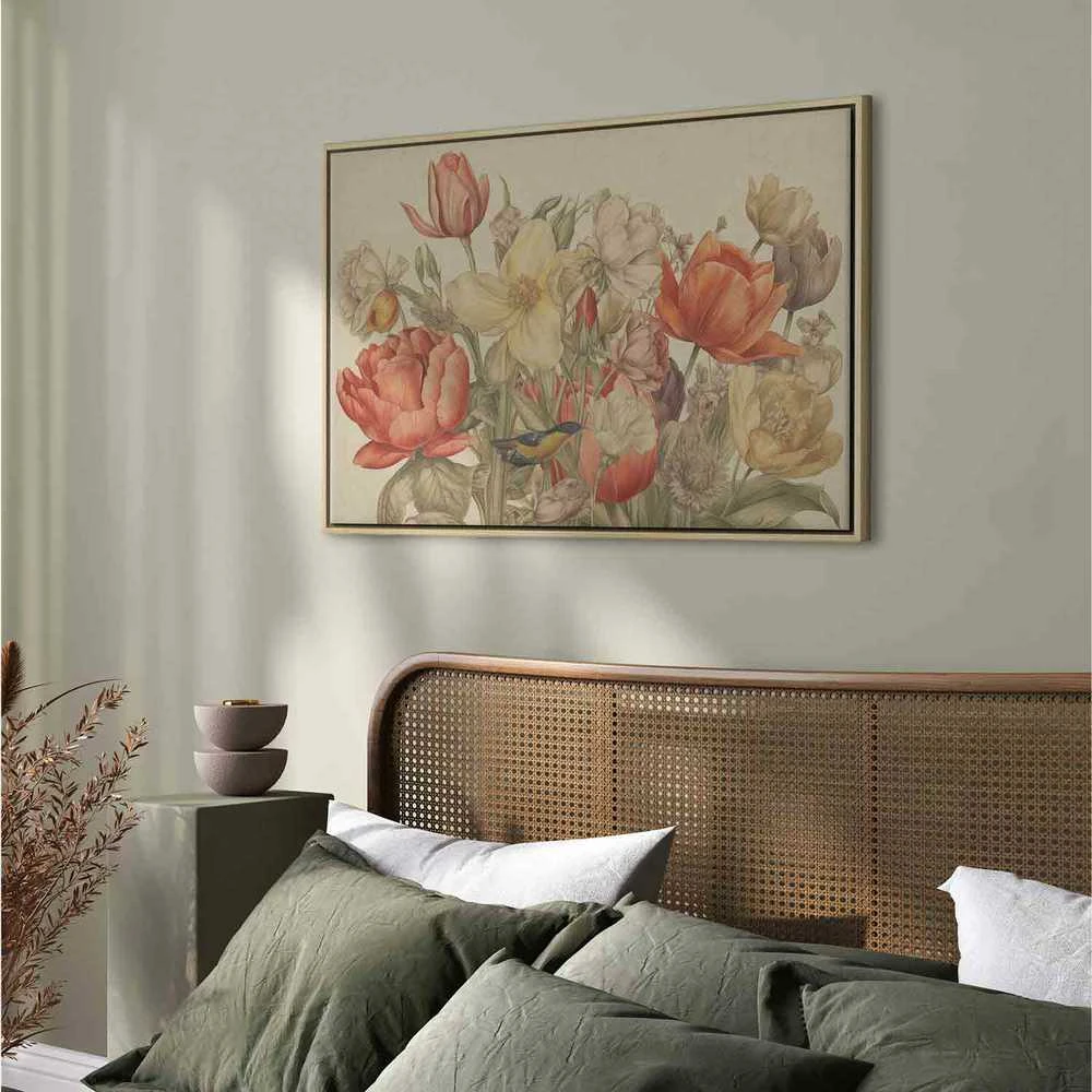 Artgeist Paveikslas - Bouquet of flowers on a cream background