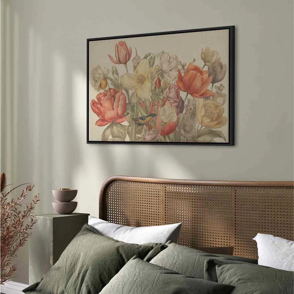 Artgeist Paveikslas - Bouquet of flowers on a cream background