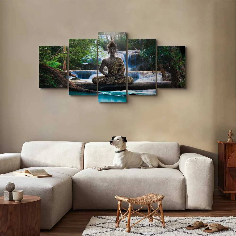 Artgeist Paveikslas - Buddha and waterfall