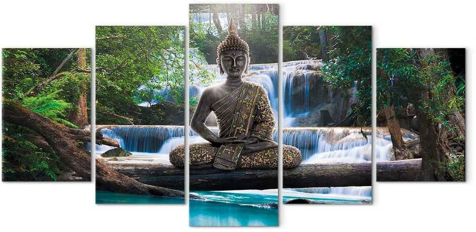 Artgeist Paveikslas - Buddha and waterfall