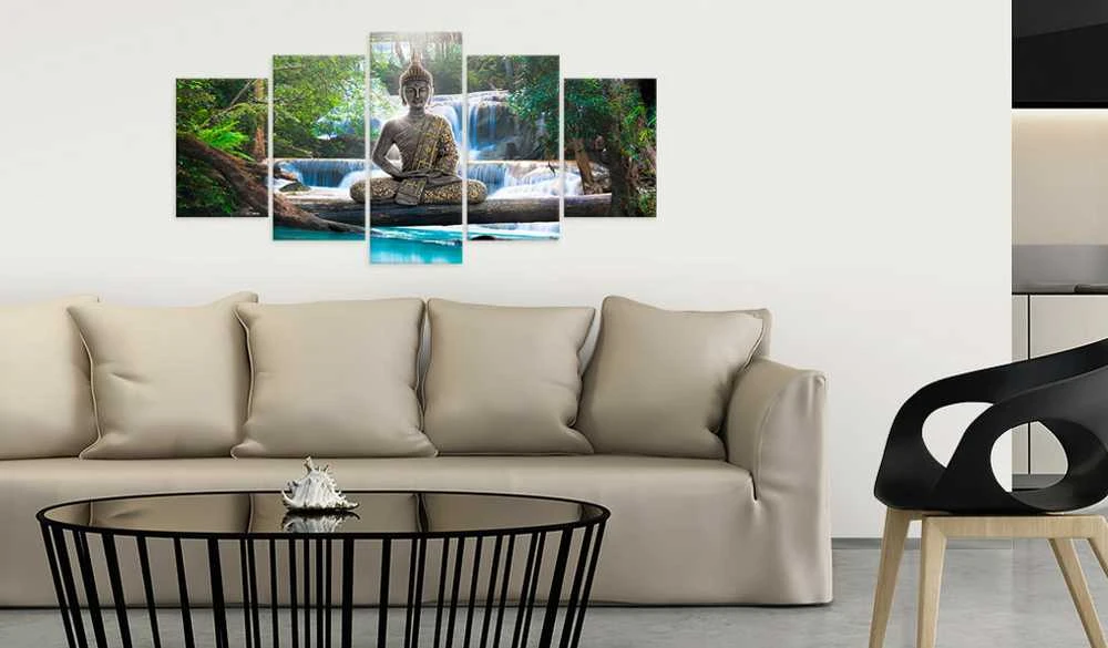 Artgeist Paveikslas - Buddha and waterfall