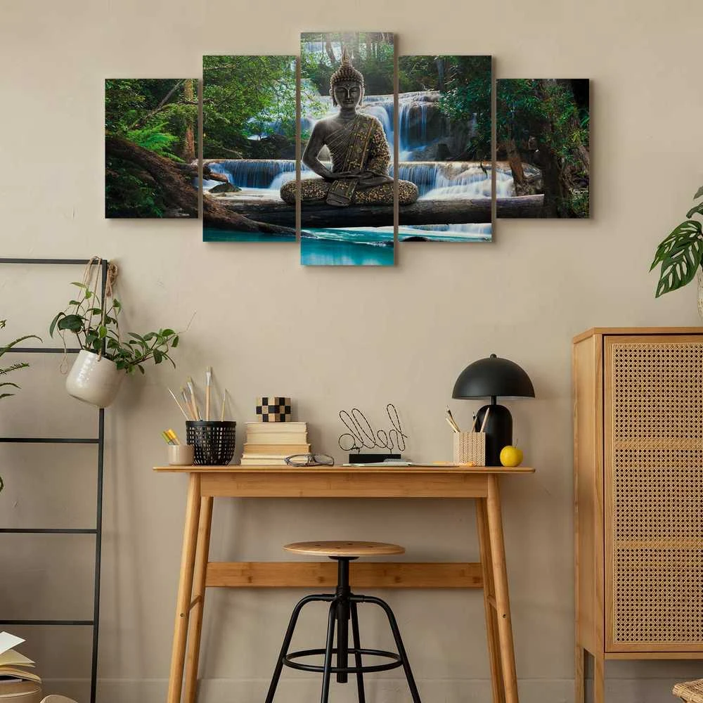 Artgeist Paveikslas - Buddha and waterfall