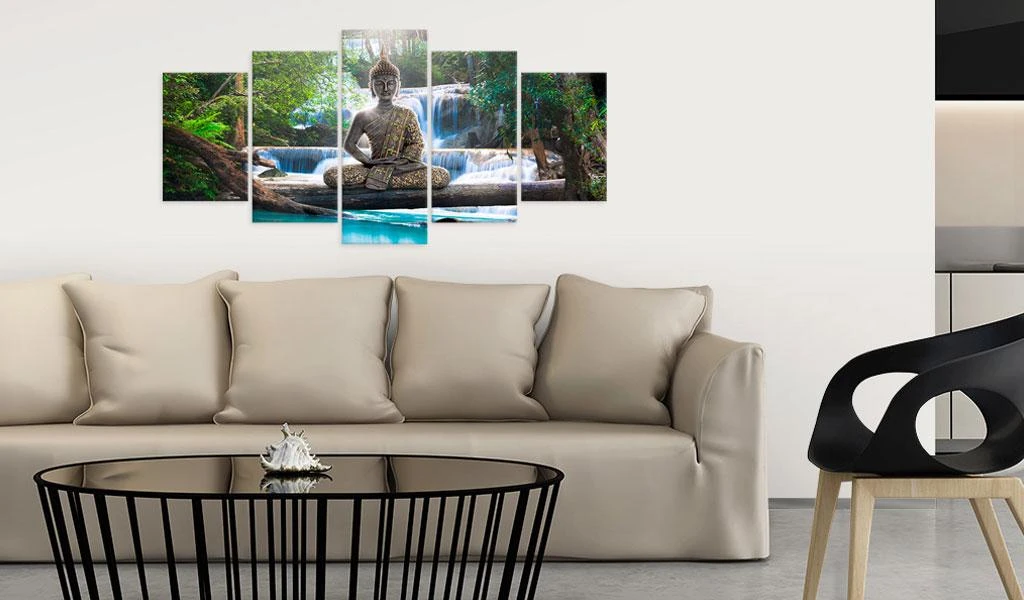 Artgeist Paveikslas - Buddha and waterfall