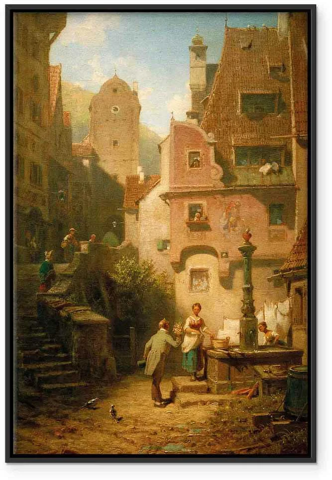 Artgeist Paveikslas - Carl Spitzweg – Well-Wisher Presenting Flowers