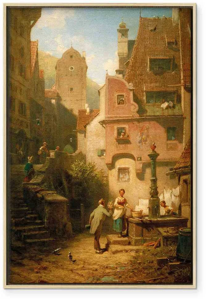 Artgeist Paveikslas - Carl Spitzweg – Well-Wisher Presenting Flowers