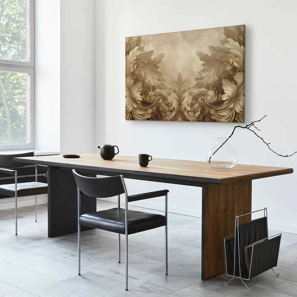 Artgeist Paveikslas - Carved Baroque Ornaments Rich Composition in Sepia Colors
