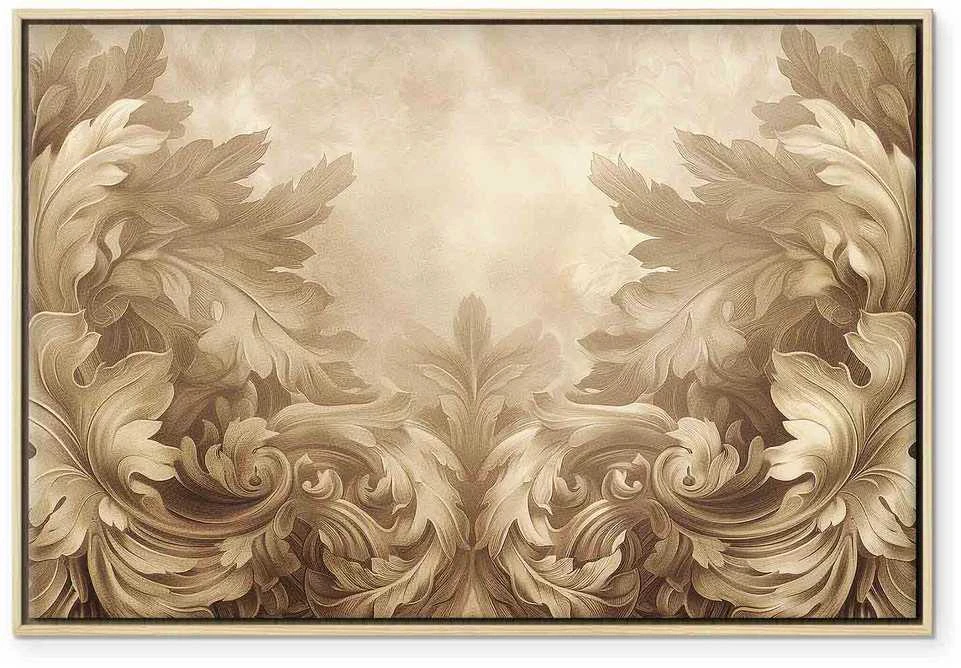 Artgeist Paveikslas - Carved Baroque Ornaments Rich Composition in Sepia Colors