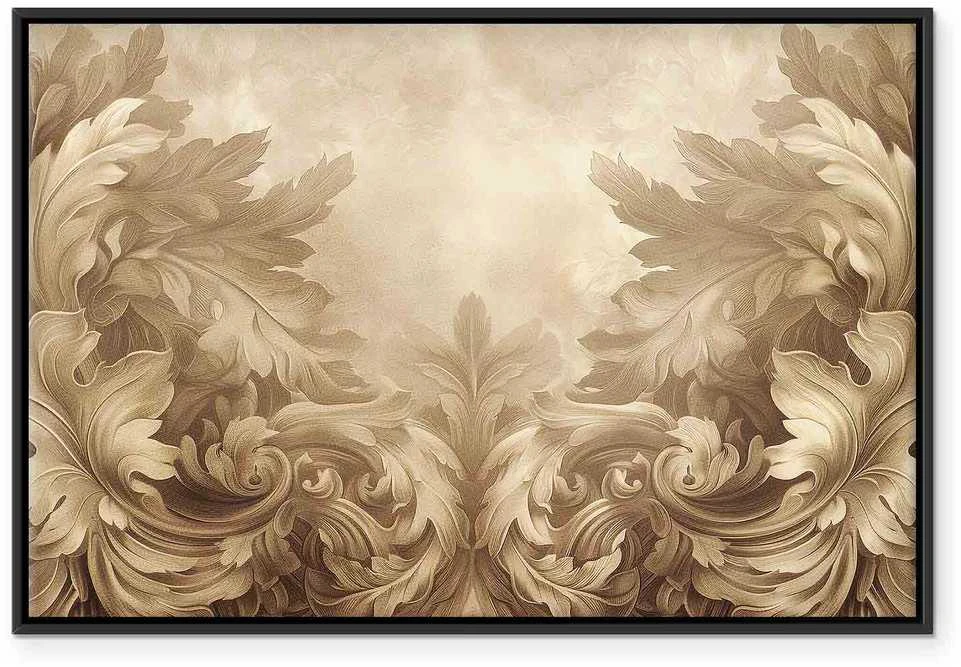 Artgeist Paveikslas - Carved Baroque Ornaments Rich Composition in Sepia Colors