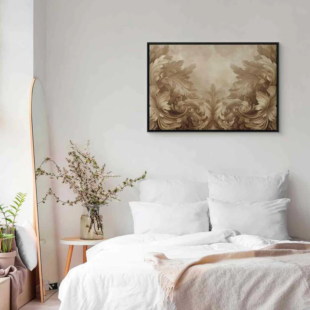 Artgeist Paveikslas - Carved Baroque Ornaments Rich Composition in Sepia Colors