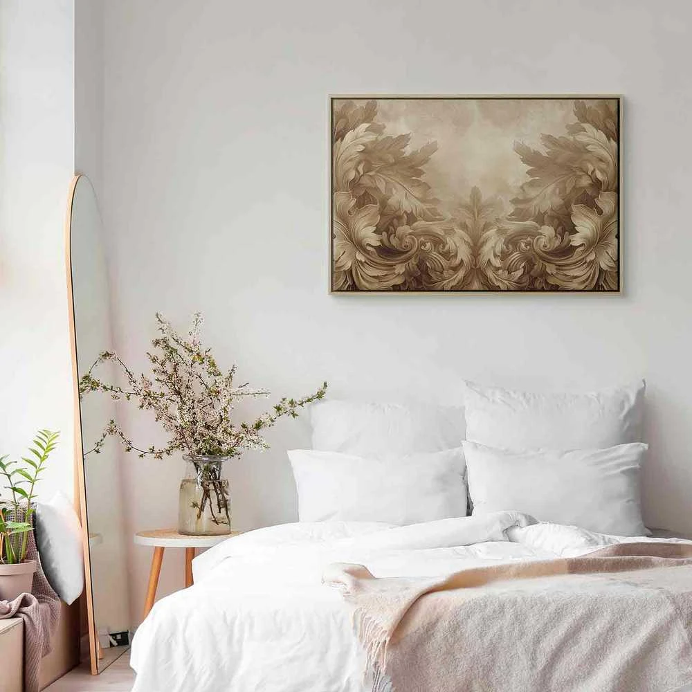 Artgeist Paveikslas - Carved Baroque Ornaments Rich Composition in Sepia Colors