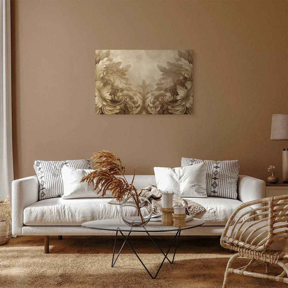 Artgeist Paveikslas - Carved Baroque Ornaments Rich Composition in Sepia Colors